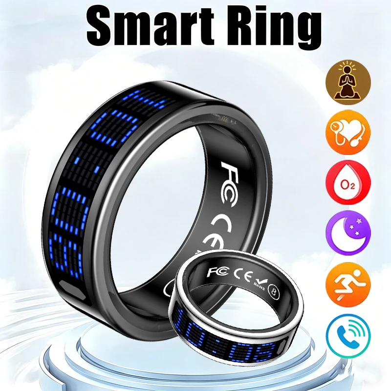 New Smart Ring Blue LED Displa - Health Monitors 评论和价格