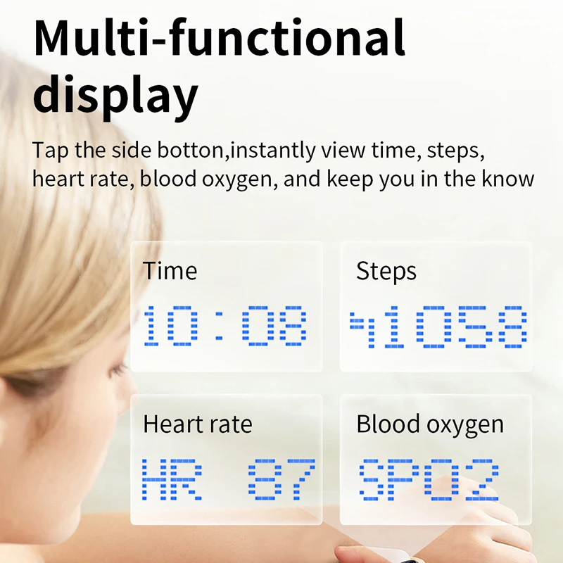 New Smart Ring Blue LED Displa - Health Monitors 评论和价格