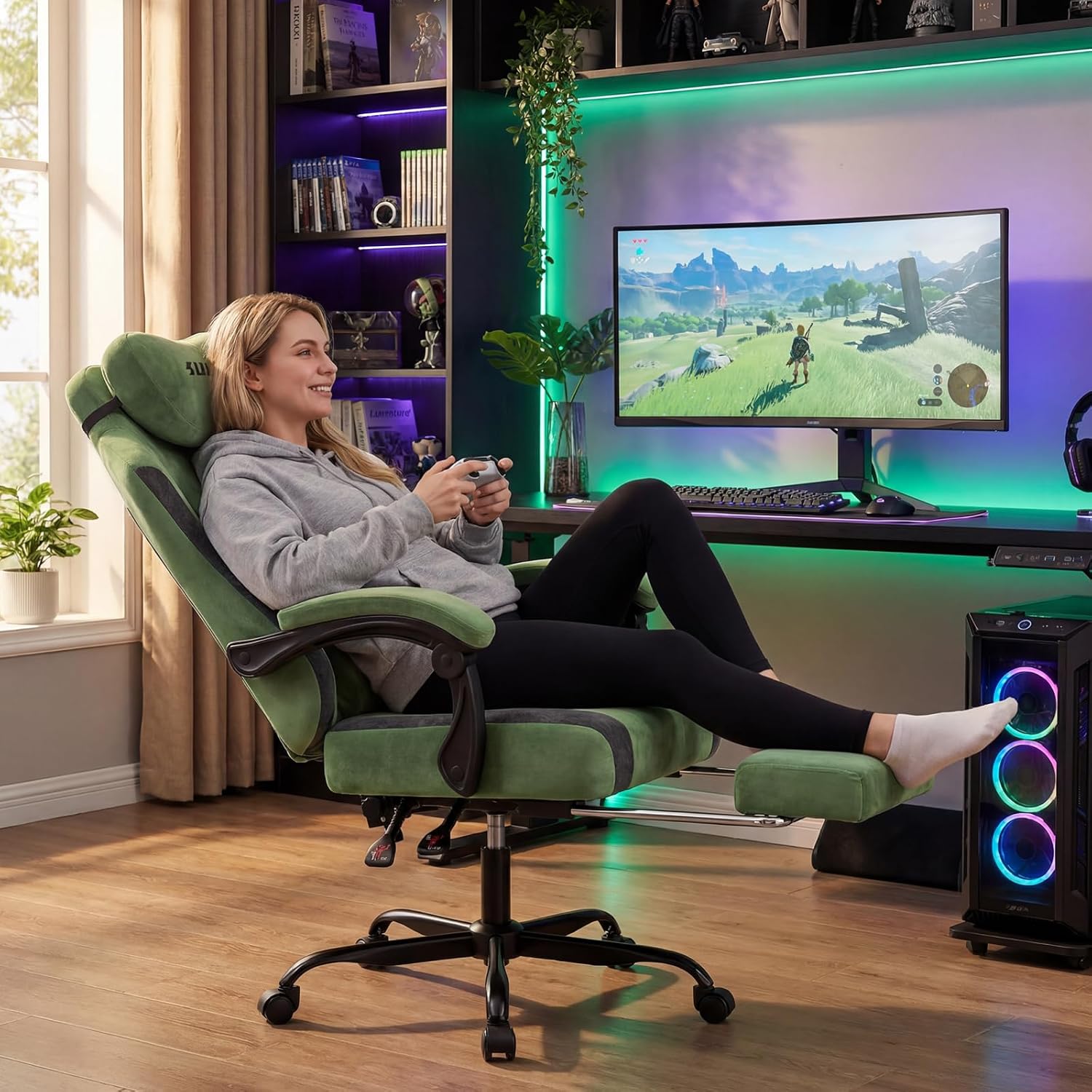 Fabric Video Gaming Chair, Erg - Massage 评论和价格