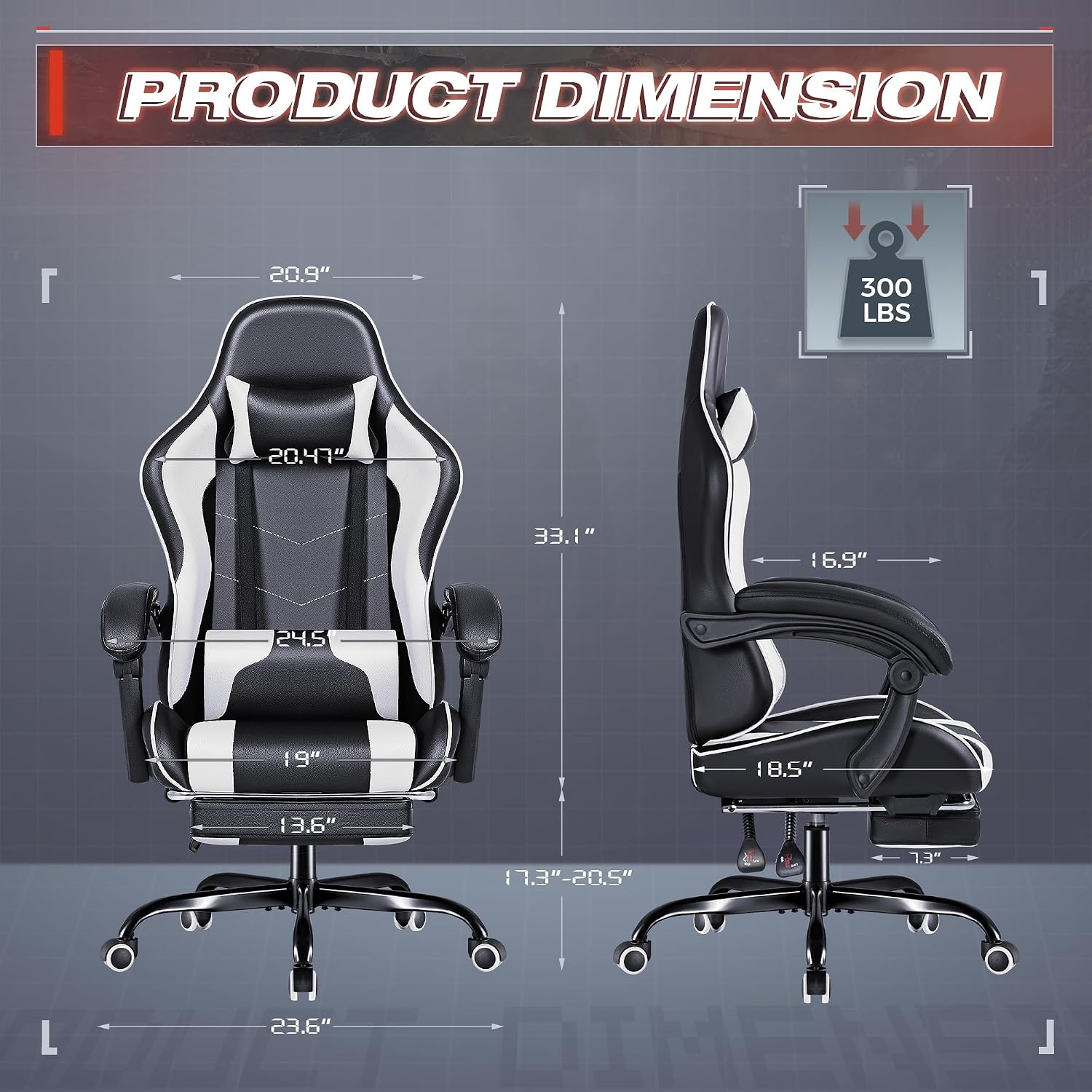 Furmax Gaming Chair, Video Gam - Massage 评论和价格
