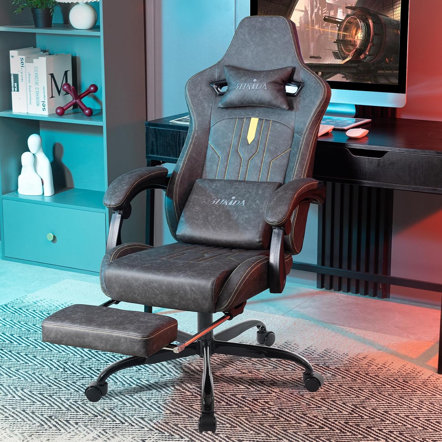 Gaming Chair with Footrest Erg - Massage 评论和价格