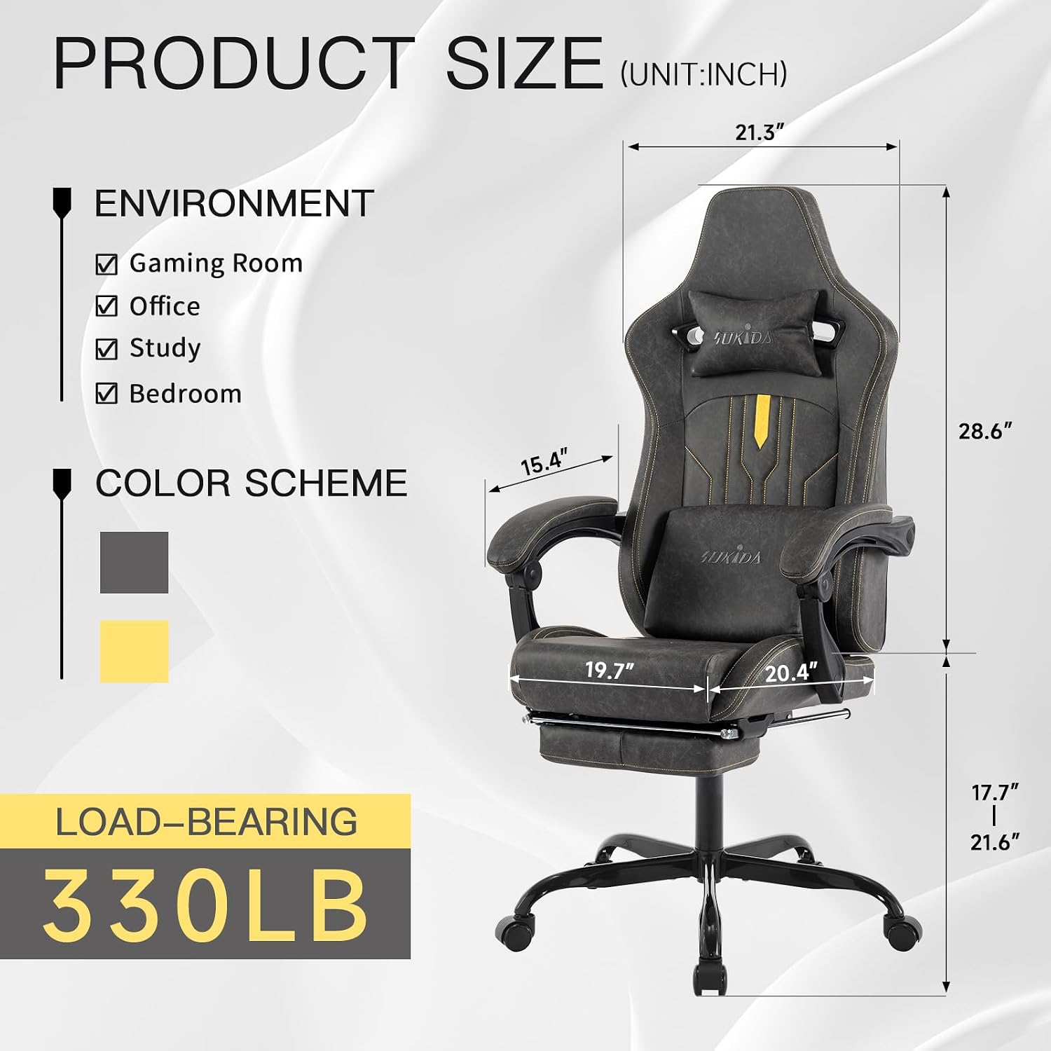 Gaming Chair with Footrest Erg - Massage 评论和价格