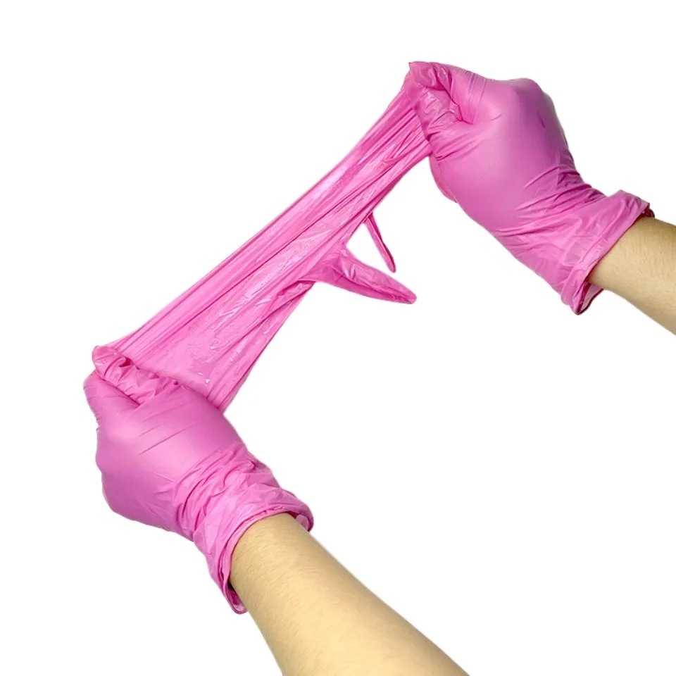 50PCS Deep Pink Nitrile Gloves - Nail Art 评论和价格