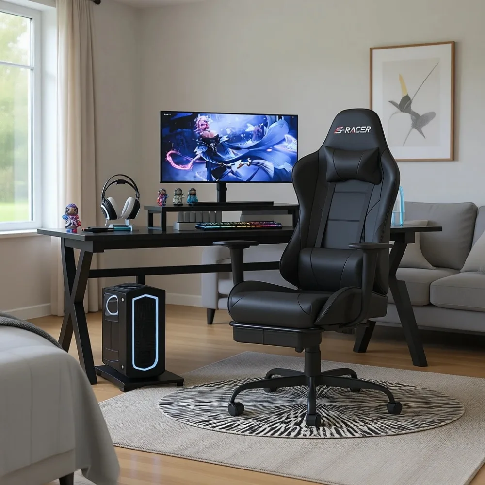 Gaming Chair with Footrest Mas - Massage 评论和价格