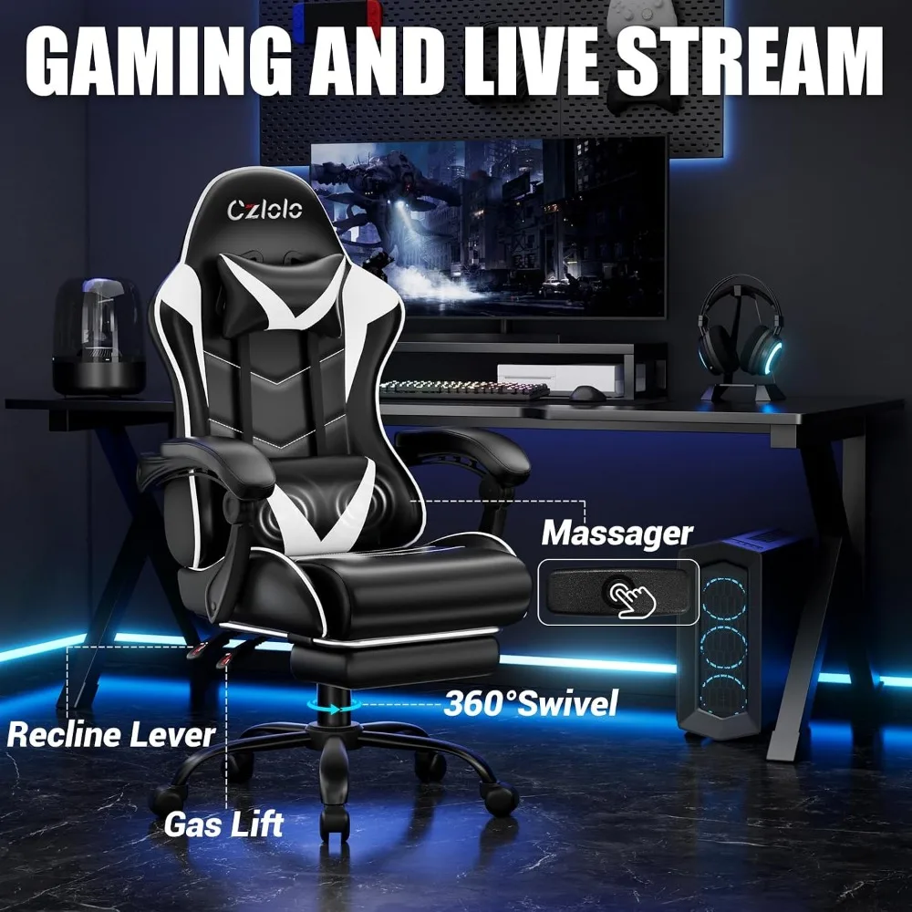 High-back reclining game chair - Massage 评论和价格