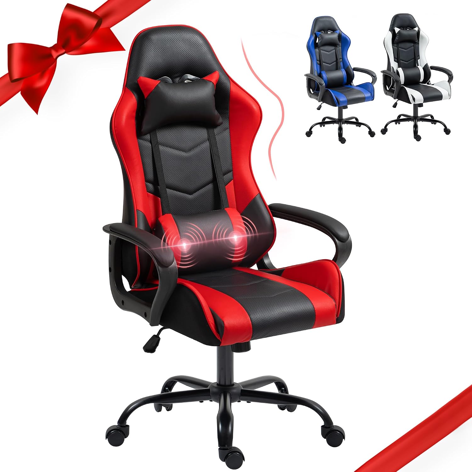 Red Ergonomic Gaming Chair Mas - Massage 评论和价格
